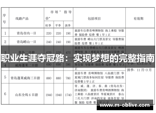 职业生涯夺冠路：实现梦想的完整指南